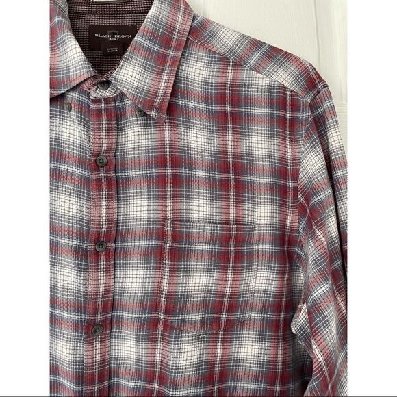 Black & Brown Men’s Plaid Button Down Shirt - XL - Cotton - Picture 3 of 4
